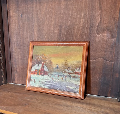 Vintage dutch winter landscape - vintage,