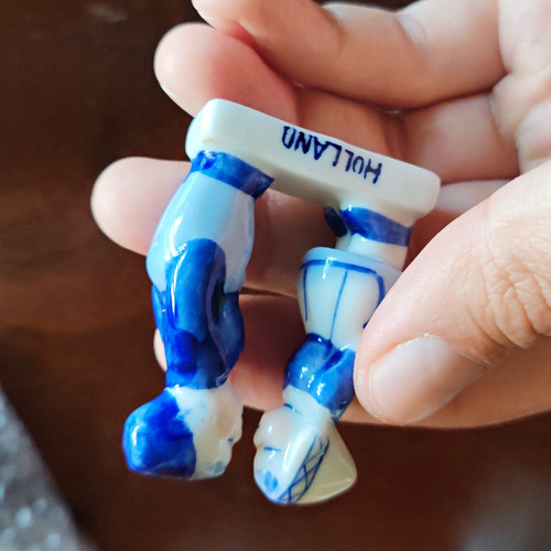 Blue white glossy ceramic - blue,