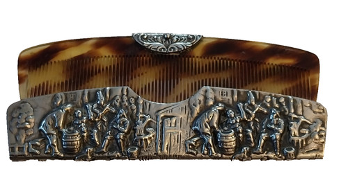 Vintage dutch silver comb - vintage, comb.hans