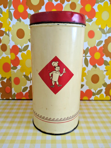 Vintage biscuit storage tin - vintage,