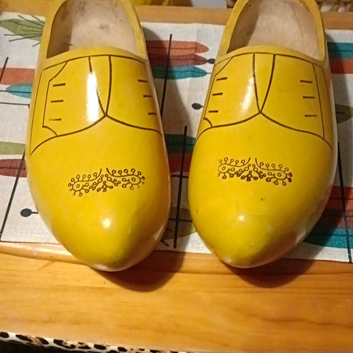 Dutch wooden carved clogs - dutch,
