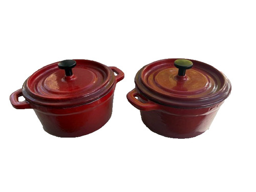 Small cast iron enammel pots - small,