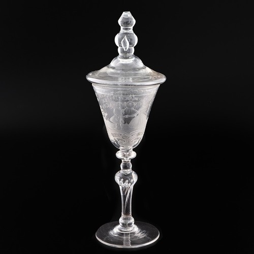 Dutch engraved marriage goblet - dutch,