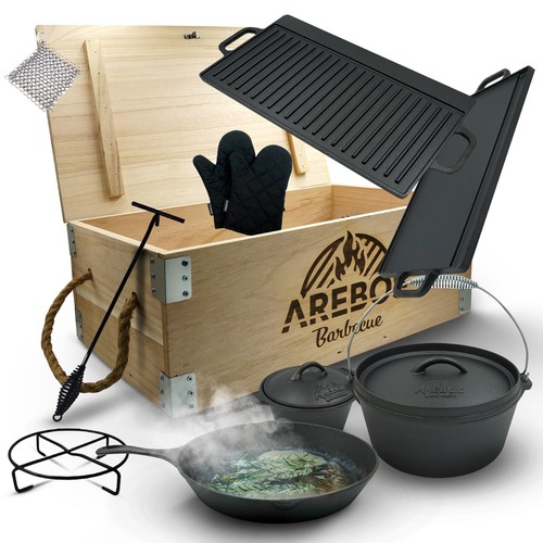 Arebos dutch oven - bbq, set